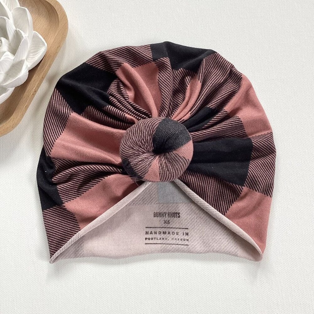 Bunny Knots Buffalo Plaid Headwrap